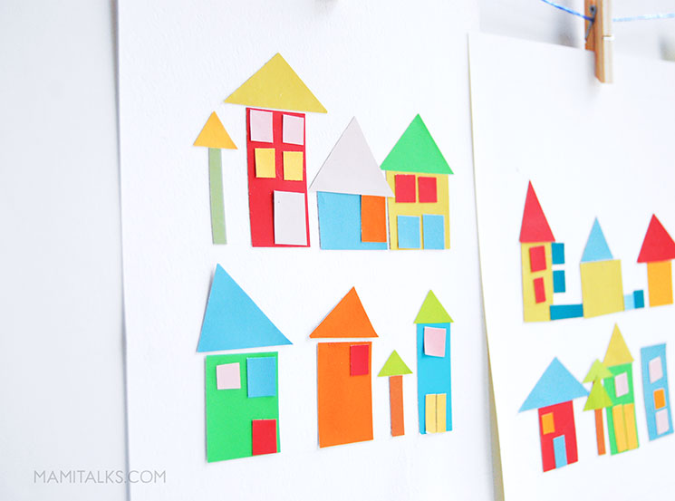 Paint-chip craft creation hanged with clips. -MamiTalks.com