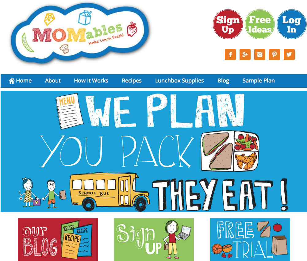 MOMables website home page