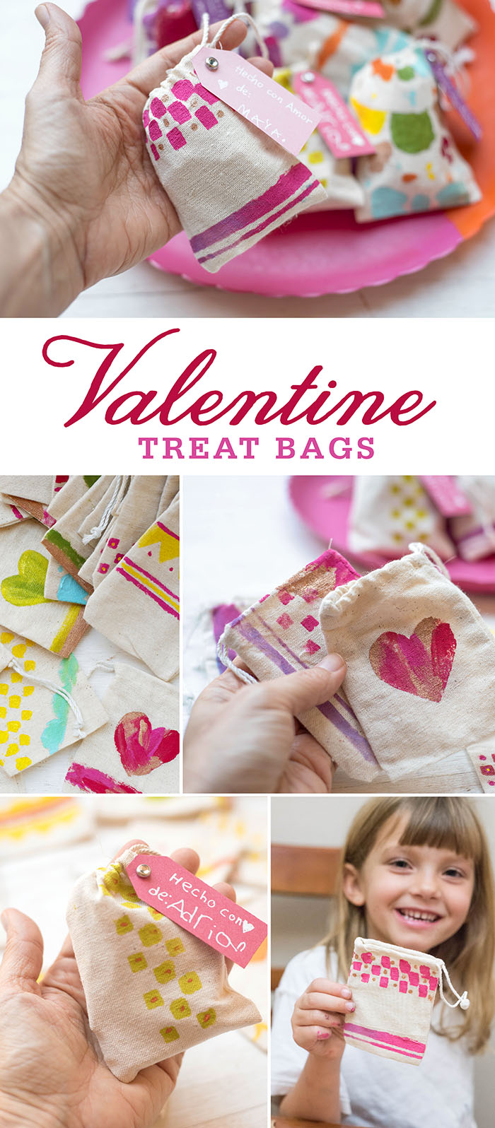 Photos of valentine treat bags made by kids. -MamiTalks.com