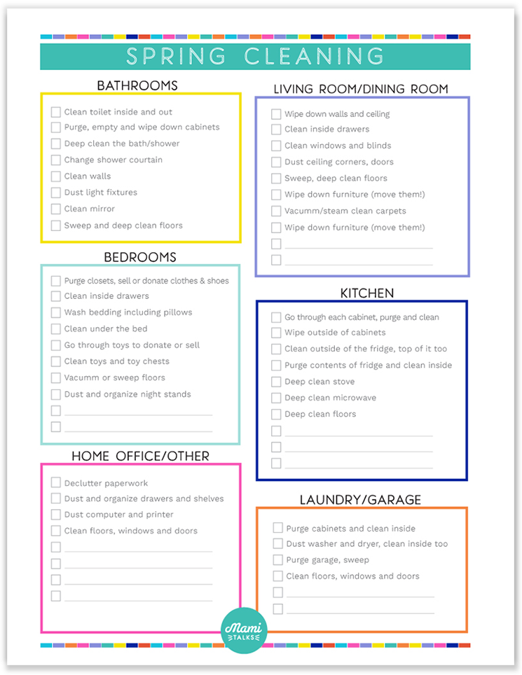 printable spring cleaning schedule