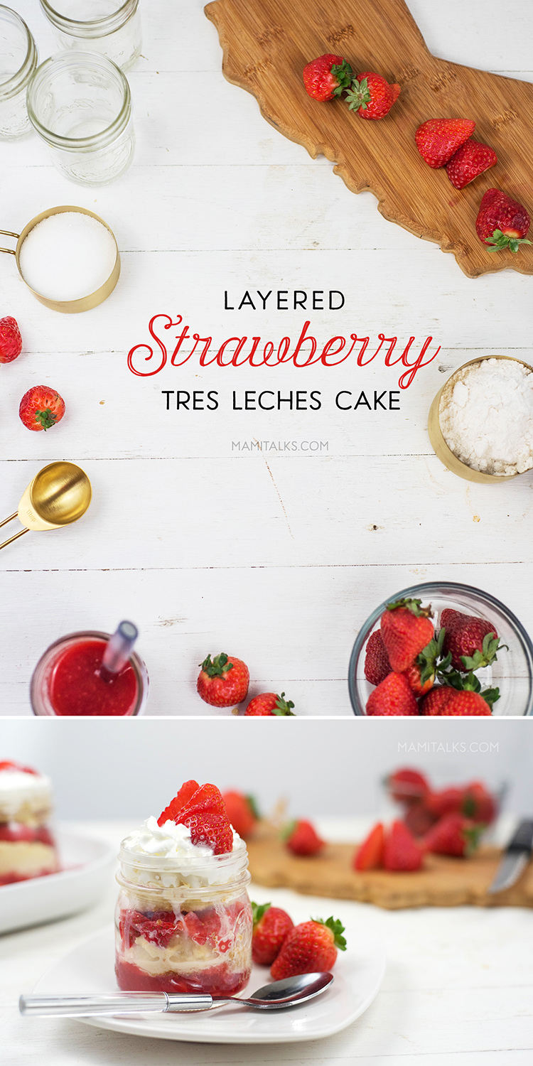 Layered Strawberry Tres Leches Cake easy recipe -MamiTalks.com
