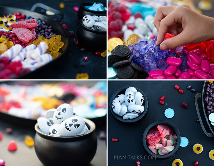 Candy platter ideas, collage of photos. -MamiTalks.com