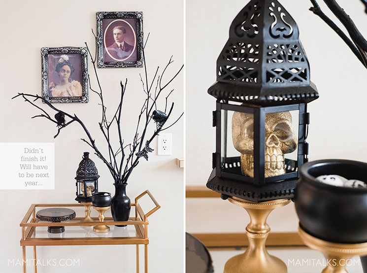 Halloween decoration with black and gold -MamiTalks