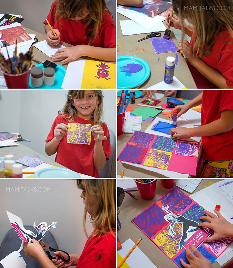 Foam printing posters with Spider-man printables for kids-MamiTalks.com