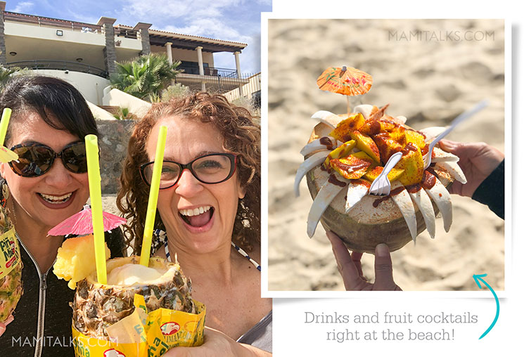 Bebidas refrescantes en la playa San Felipe. MamiTalks.com