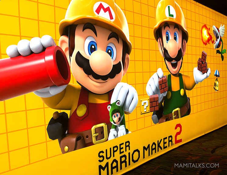 Super Mario Maker graphics for event. -MamiTalks.com