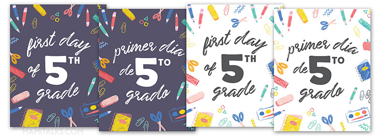First day of school signs printables. MamiTalks.com