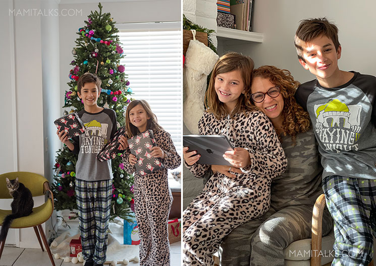 Christmas morning at home mom with kids. -MamiTalks.com