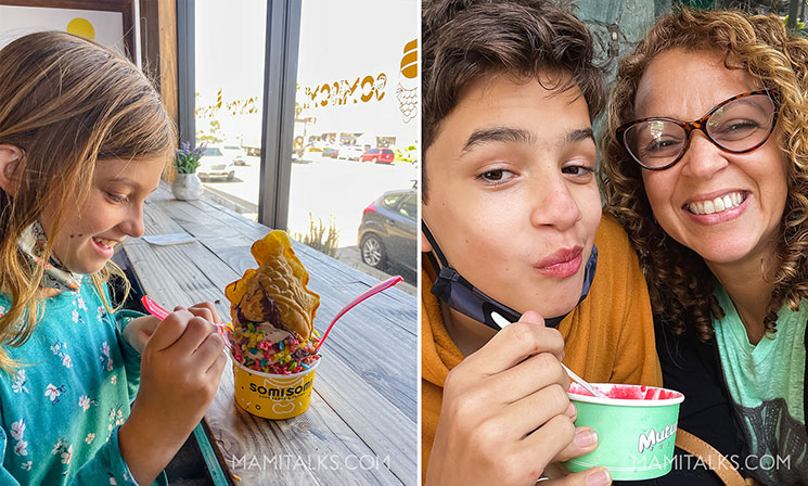 Kids and mom eating ice cream. Mamitalks.com